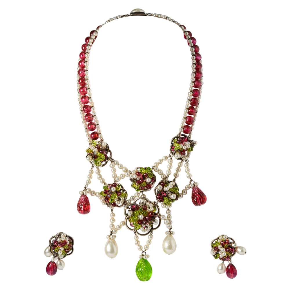 Louis Rousselet for Chanel Necklace & Earrings Set : On Antique
