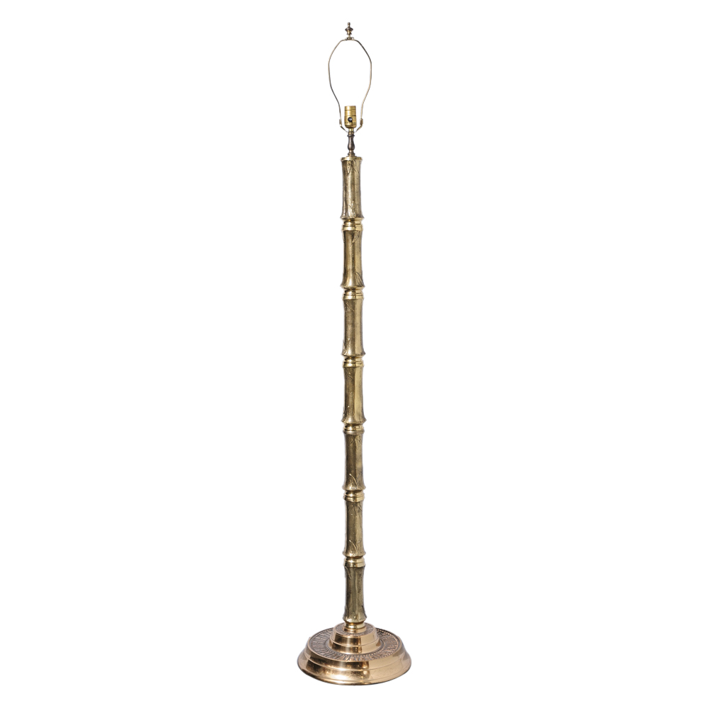 Vintage Brass Faux Bamboo Floor Lamp with great details : On