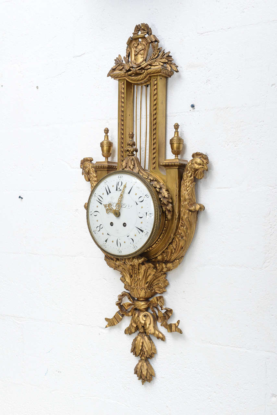 19th Century Dore Bronze Cartel Clock : On Antique Row - West Palm 